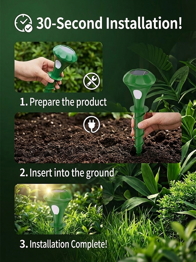 🌞Solar-Powered Ultrasonic Rats and Animals Repellent for Outdoors, Waterproof, Fully Automatic