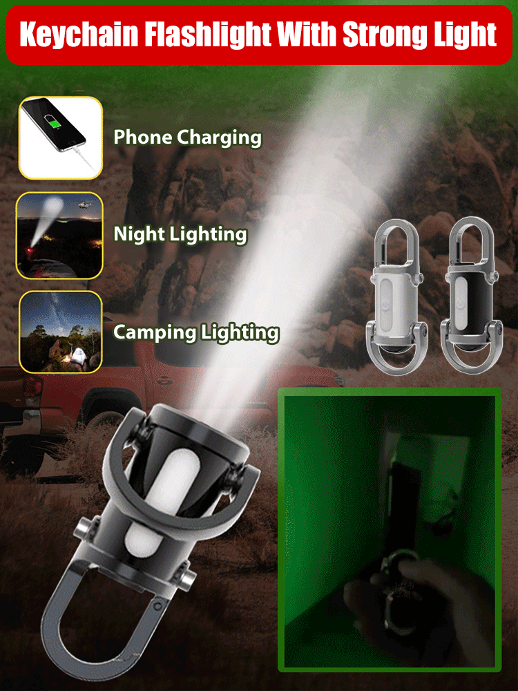 【Free trial】Keychain flashlight, only the size of a thumb, super portable, imported high-tech wick, long-range 500 meters