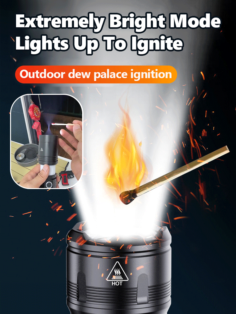 🔥 High-Power Tactical Flashlight | 1000m Long Range, Window-Breaking, Waterproof, Fast Charging, Long Battery Life 🌟