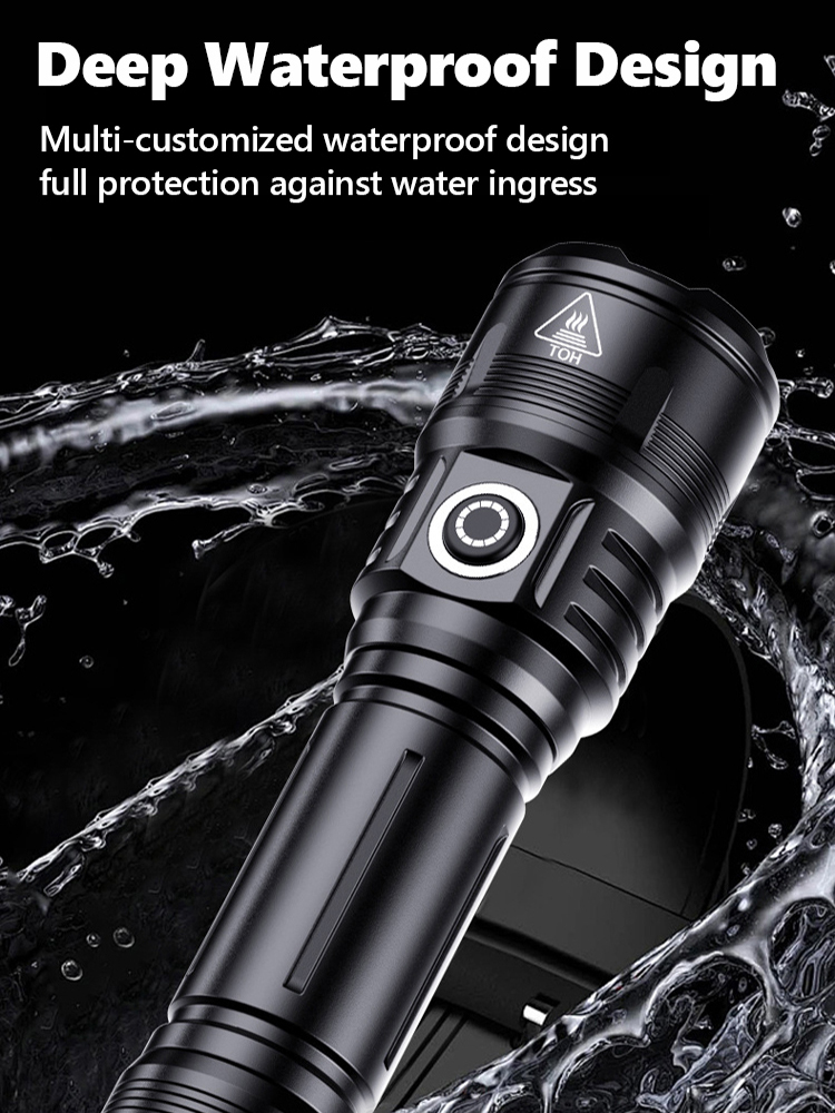 🔥 High-Power Tactical Flashlight | 1000m Long Range, Window-Breaking, Waterproof, Fast Charging, Long Battery Life 🌟