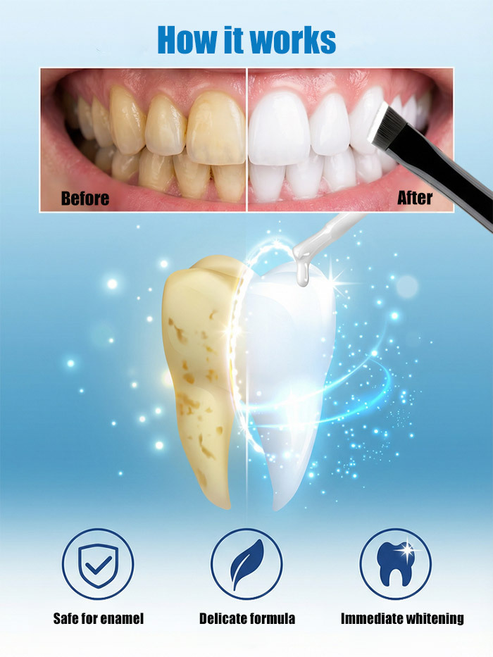 1 brush = instant whiteness ✨! Gentle & delicate formula, enamel-safe 🦷, no heavy feeling during use