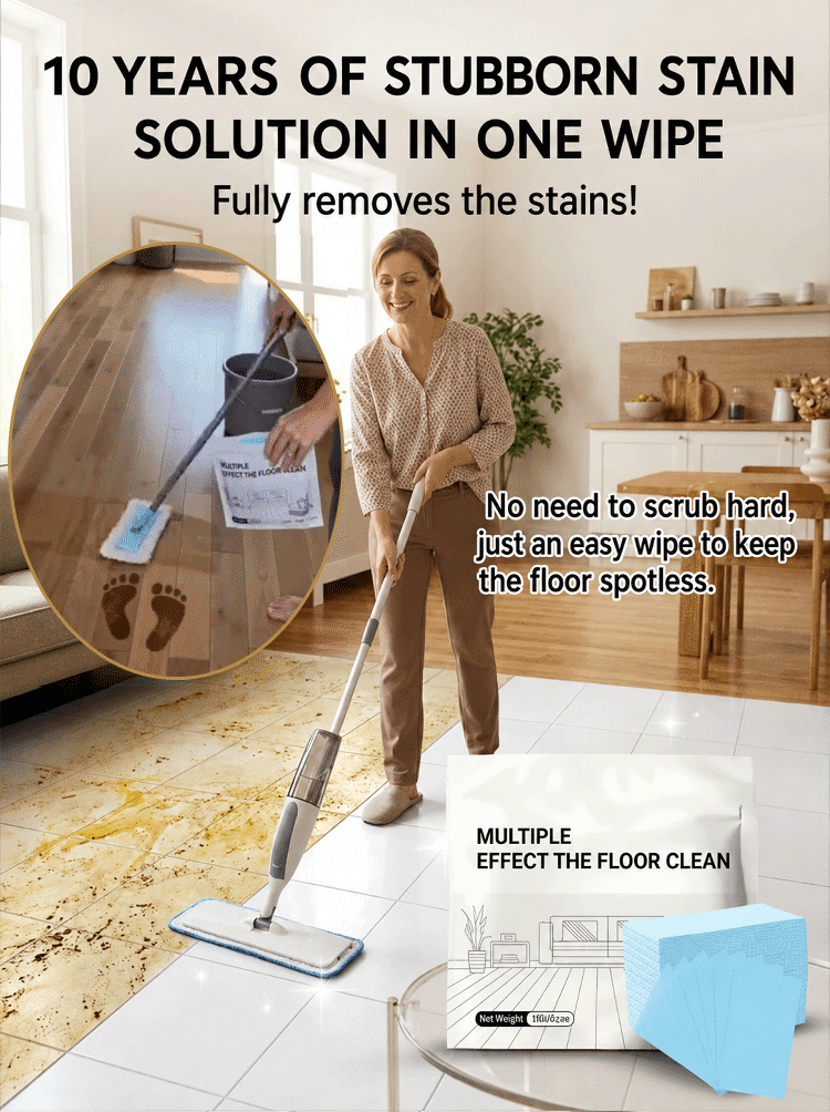 💦1-Second Instant Dissolving All-Purpose Home Floor Cleaning Sheets: Soak and wipe for effortless, rapid cleaning.