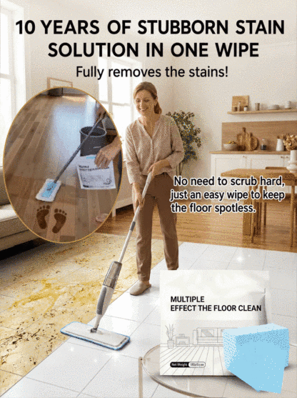 💦1-Second Instant Dissolving All-Purpose Home Floor Cleaning Sheets: Soak and wipe for effortless, rapid cleaning.