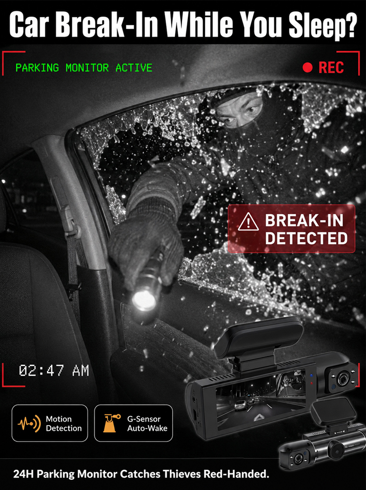 Panoramic Dash Cam - Wide-Angle Driving Safety Camera