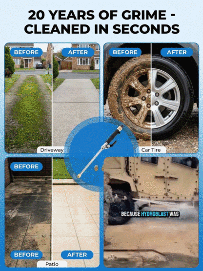 🚀Aircraft Carrier-Grade High-Pressure Cleaning Gun｜300% Pressure Increase・No Electricity Required・30-Second Stain Removal