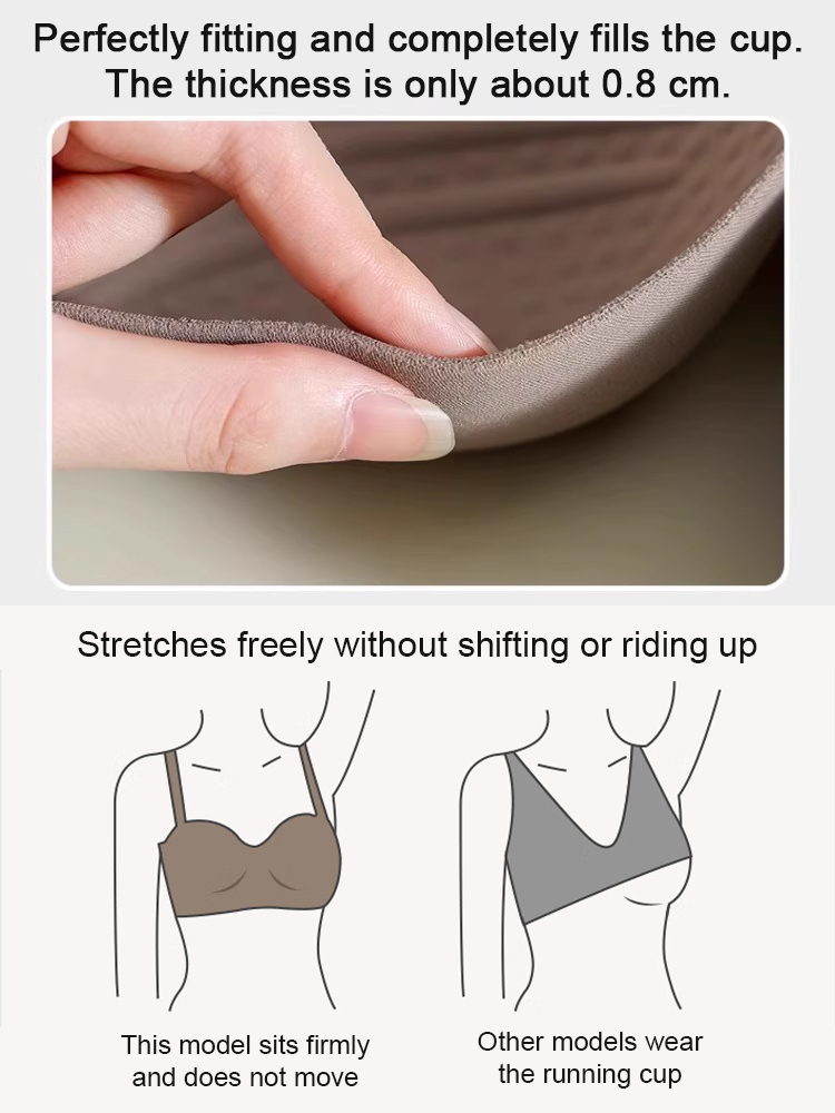 Wire-free, anti-sagging, adjustable bra, invisible and traceless, gathers and collects side breasts