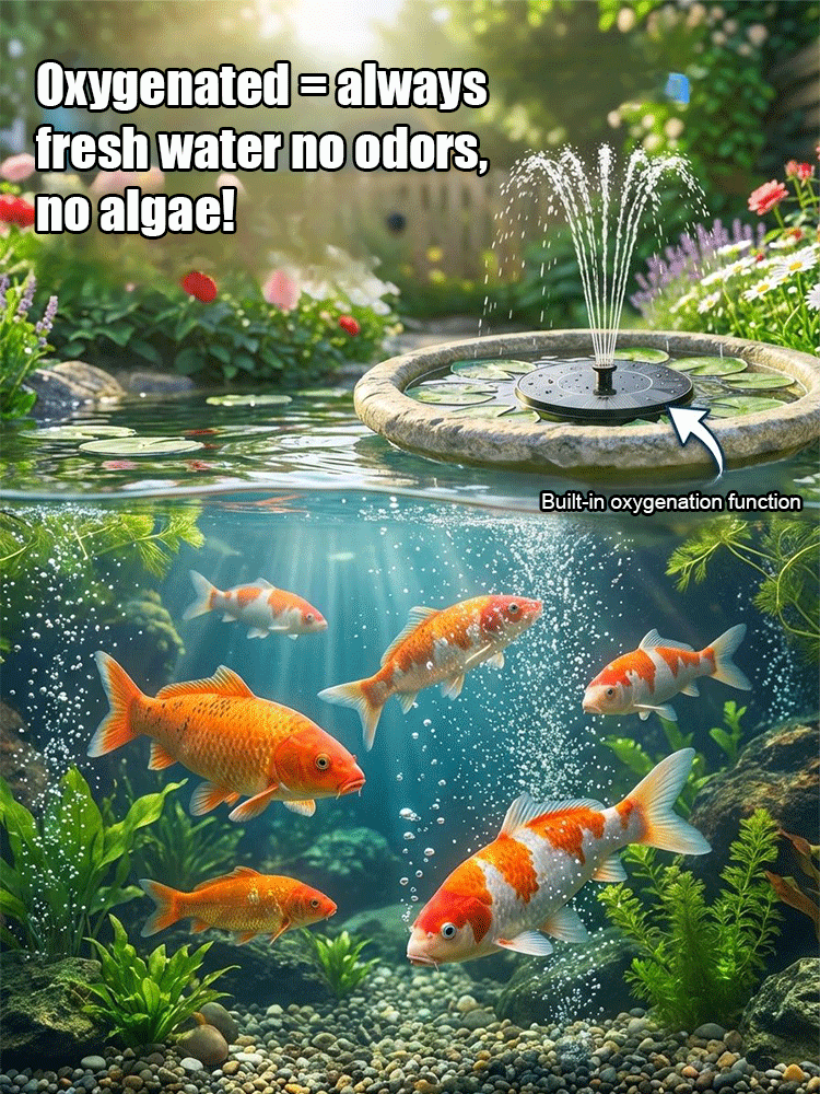 🔆Solar-powered Floating Fountain, No Electricity Required, Rainproof