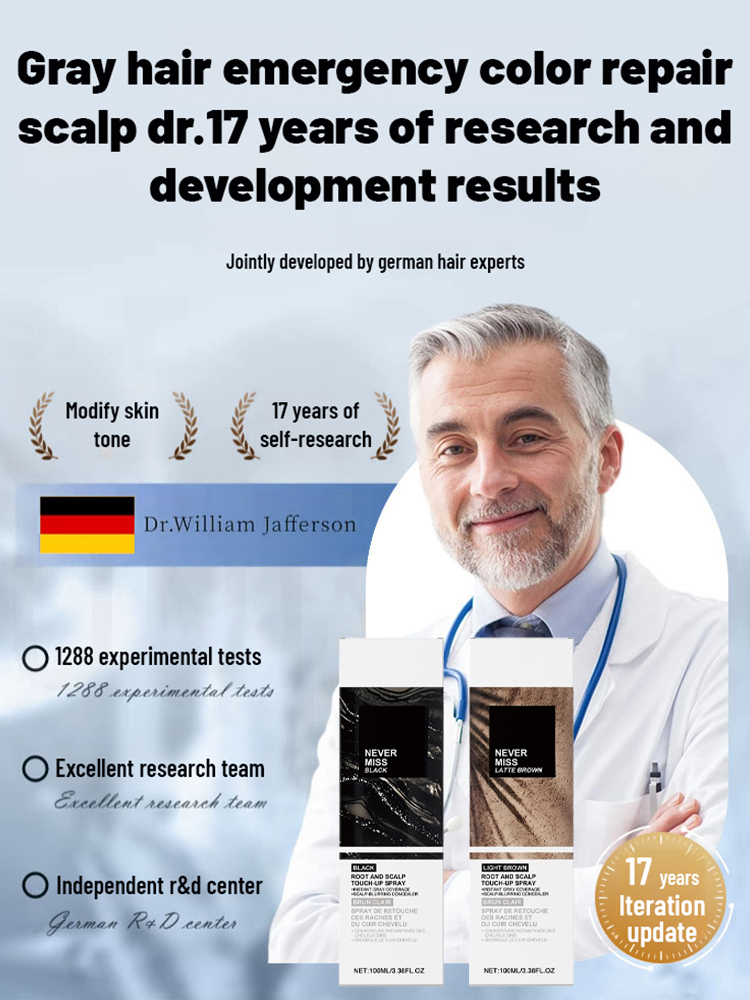 【Perfectly cover gray hair in 5 seconds🔥】Scalp & Root Color Restoring Spray💯Accurately covers gray hair and scalp, making you look natural and youthful!