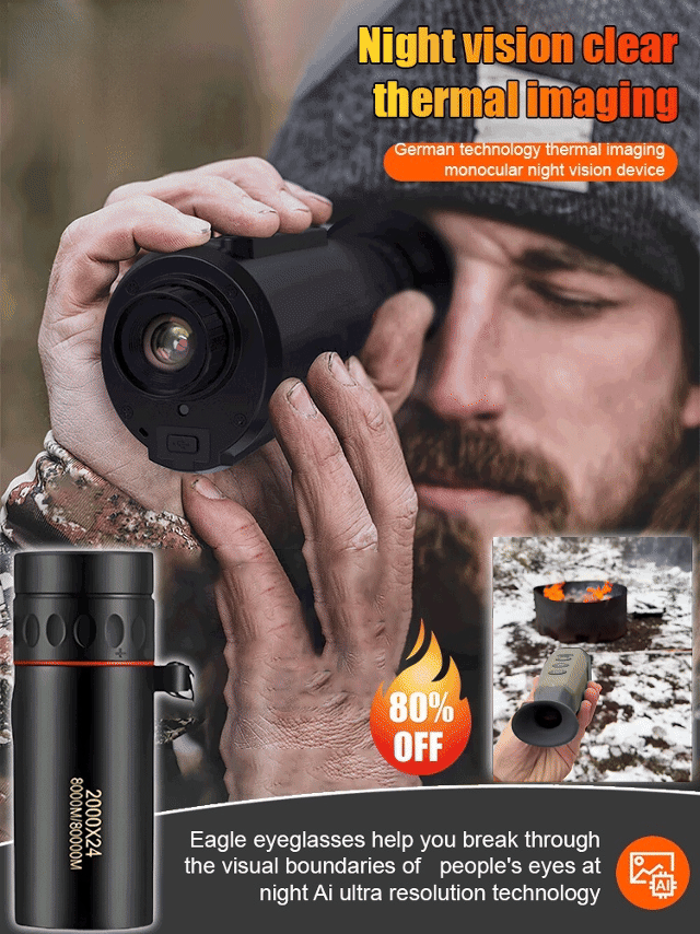 High-Tech Infrared Thermal Imaging Monocular 🌙🔥 1500-meter long-range detection, see through walls & curtains, full visibility in total darkness! 