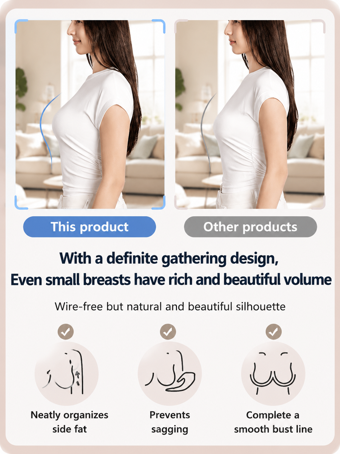 【Buy One Get One Free】👙 Wire-free push-up for a stunning, lifted silhouette; fits like a second skin with zero digging marks 😍 Extreme "40°C-proof" cooling sensation.