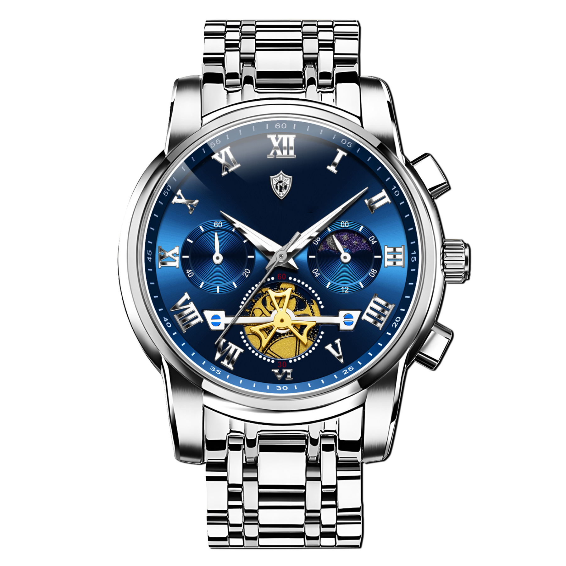 100-meter deep waterproof🌊, perfect for swimming and diving with no worries. Crafted with aerospace-grade stainless steel body🪙 and sapphire crystal watch lens💎, it features outstanding wear & scratch resistance, staying brand new for a decade.