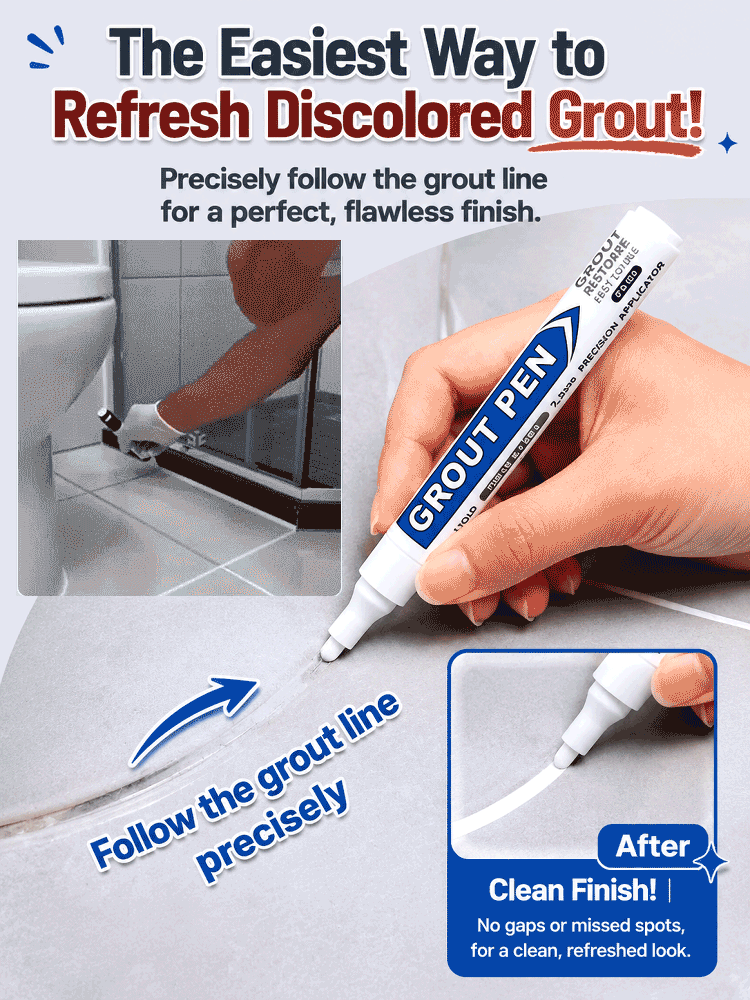 💸 Stop paying for professional tile repairs! 🧱 Make ugly, moldy grout look brand new in seconds ⚡✨