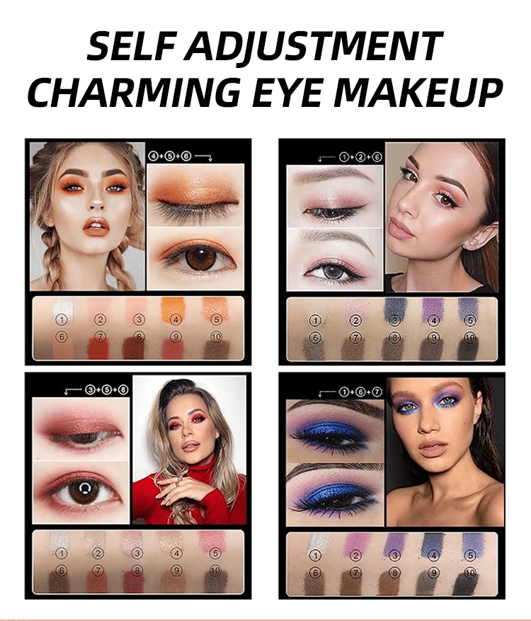 10-Farben Glitzer-Lidschatten-Palette – Wasserdichtes, hochpigmentiertes Make-up-Set