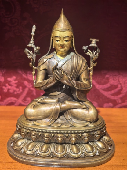 Je Tsongkhapa – 10cm Gilt Copper Statue Handcrafted