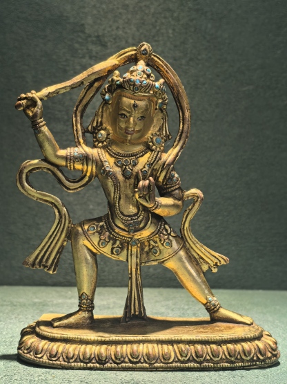 Manjushri Bodhisattva Gilded Statue – 11cm Handcrafted 