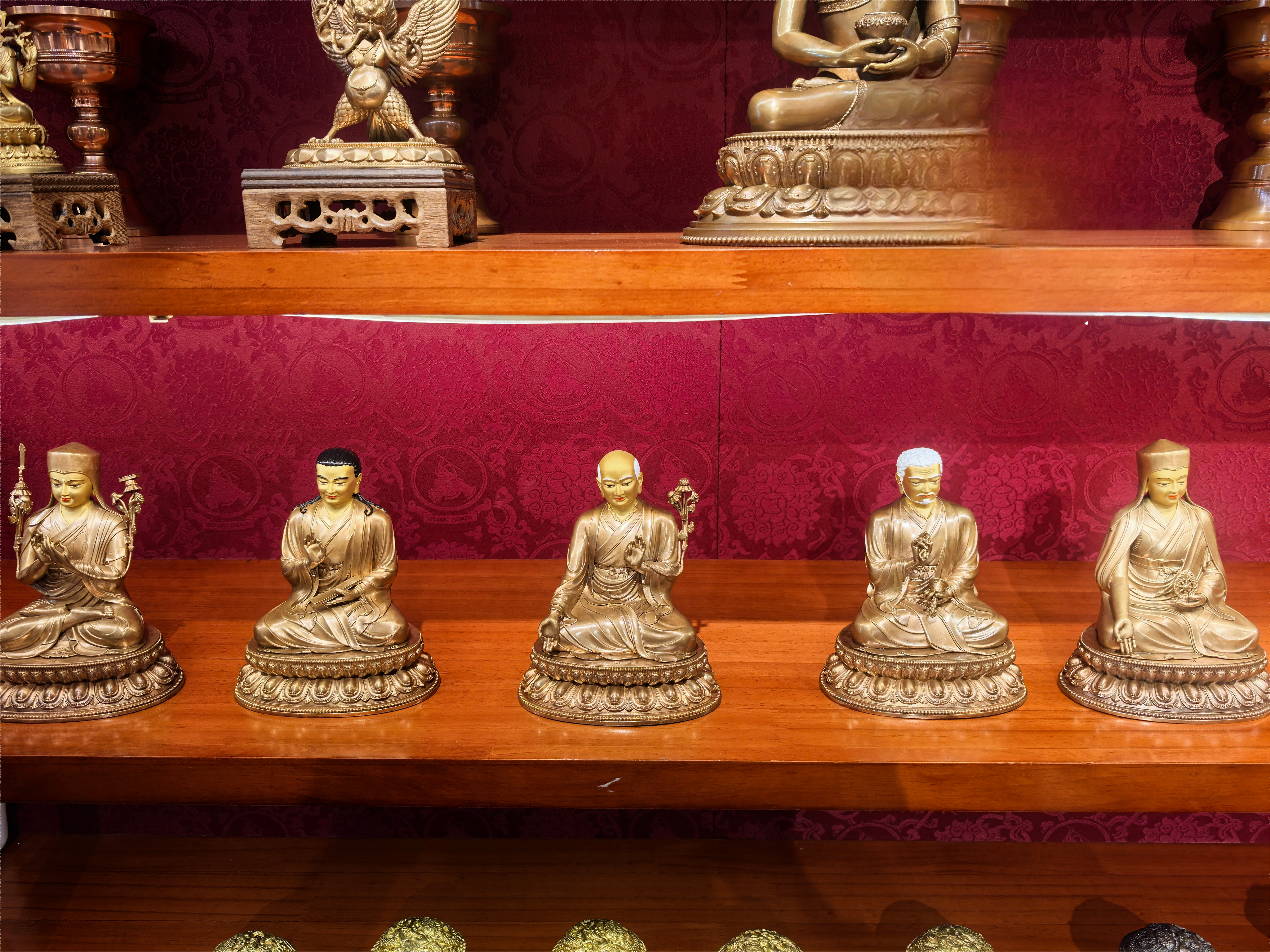 Sakya Five Founding Masters – 15cm Gilt Copper Statue 5-in-1 Set