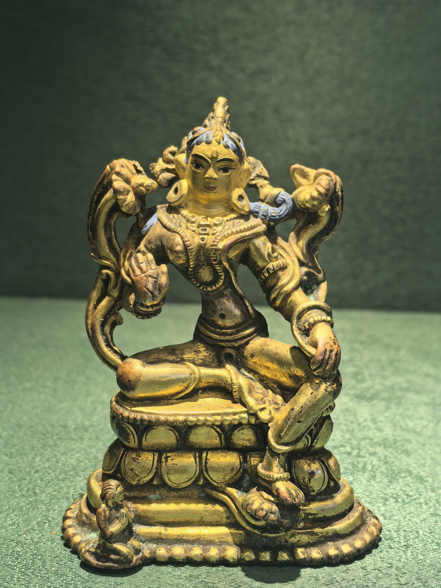 Green Tara Ⅱ Gilded Statue – 8cm Handcrafted 