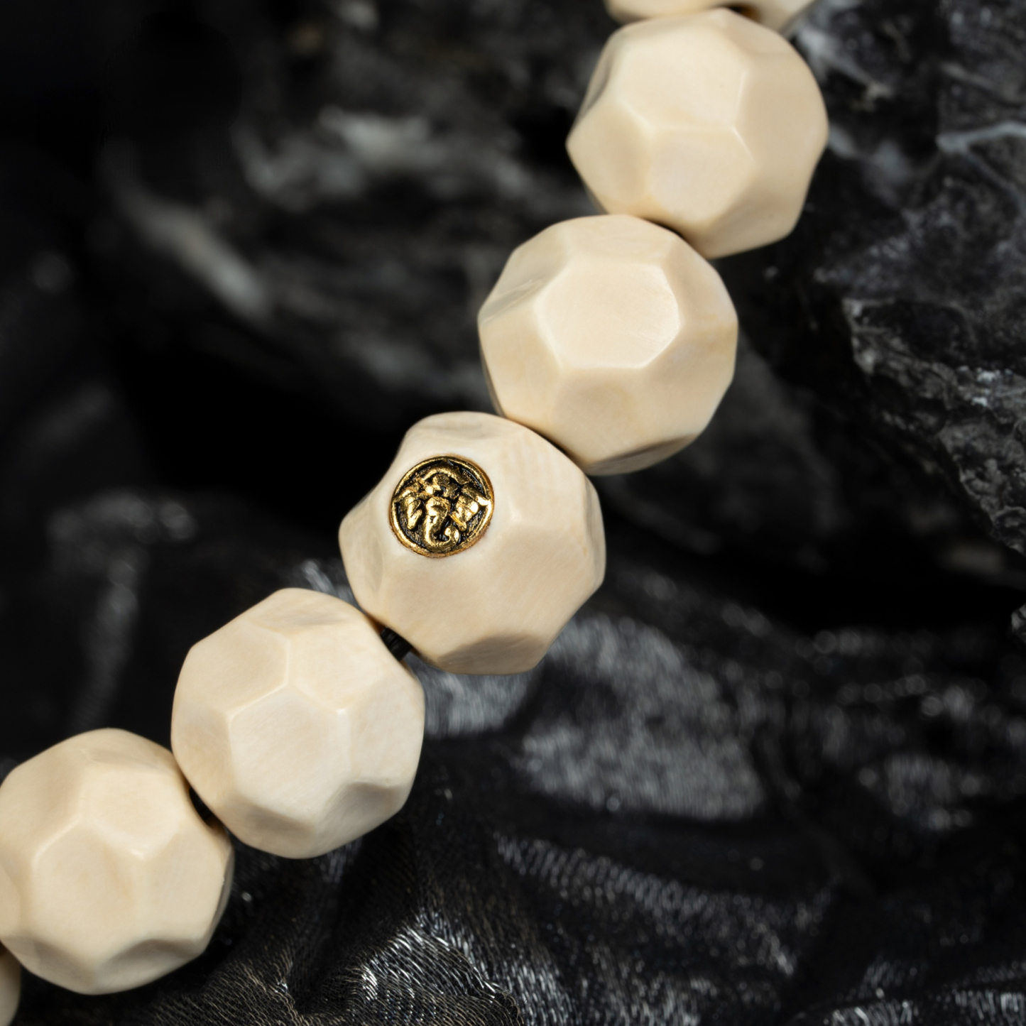 Timeless Purity Mammoth Ivory Bracelet – “Formless Presence” Edition (with 24K Gold Seal)