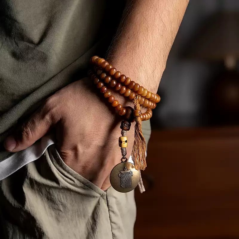 Sacred Aged High-Density Yak Bone 108-Bead Mala