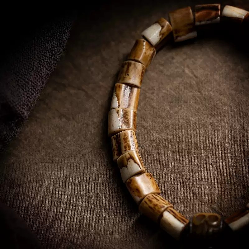 Primal Essence – Tibetan Stag Antler & Aged Yak Bone Bracelet