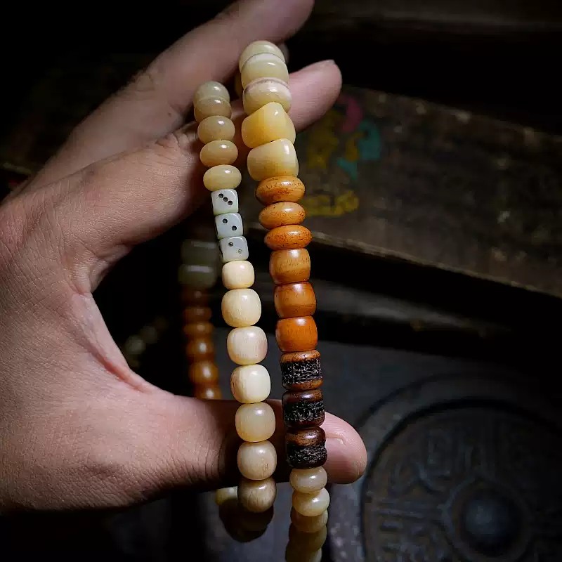 Tibetan 108 Yak & Camel Bone Mala Necklace
