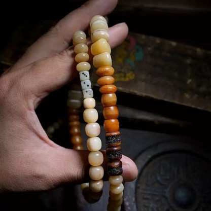 Tibetan 108 Yak & Camel Bone Mala Necklace