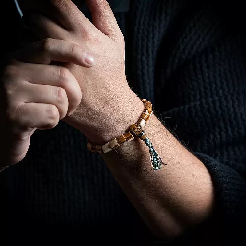 Primal Essence – Tibetan Stag Antler & Aged Yak Bone Bracelet