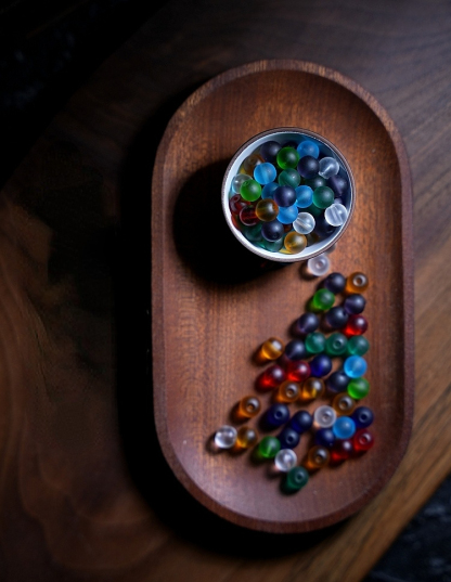 Handcrafted Tibetan-Style Traditional Liu Li 108 Bead Mala