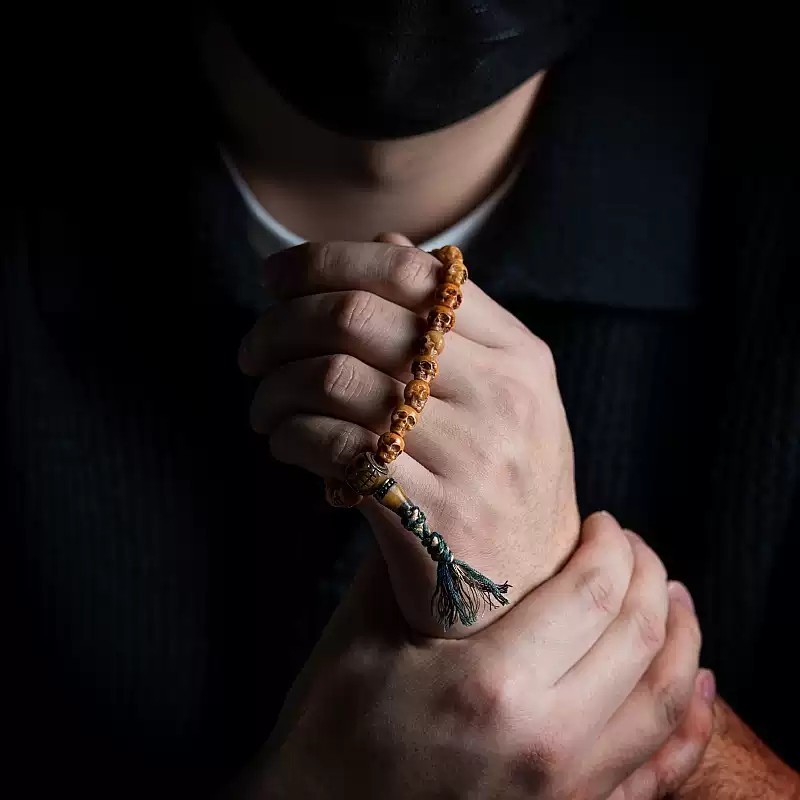 Charnel Ground Guardian Hand-Carved Yak Bone Bracelet