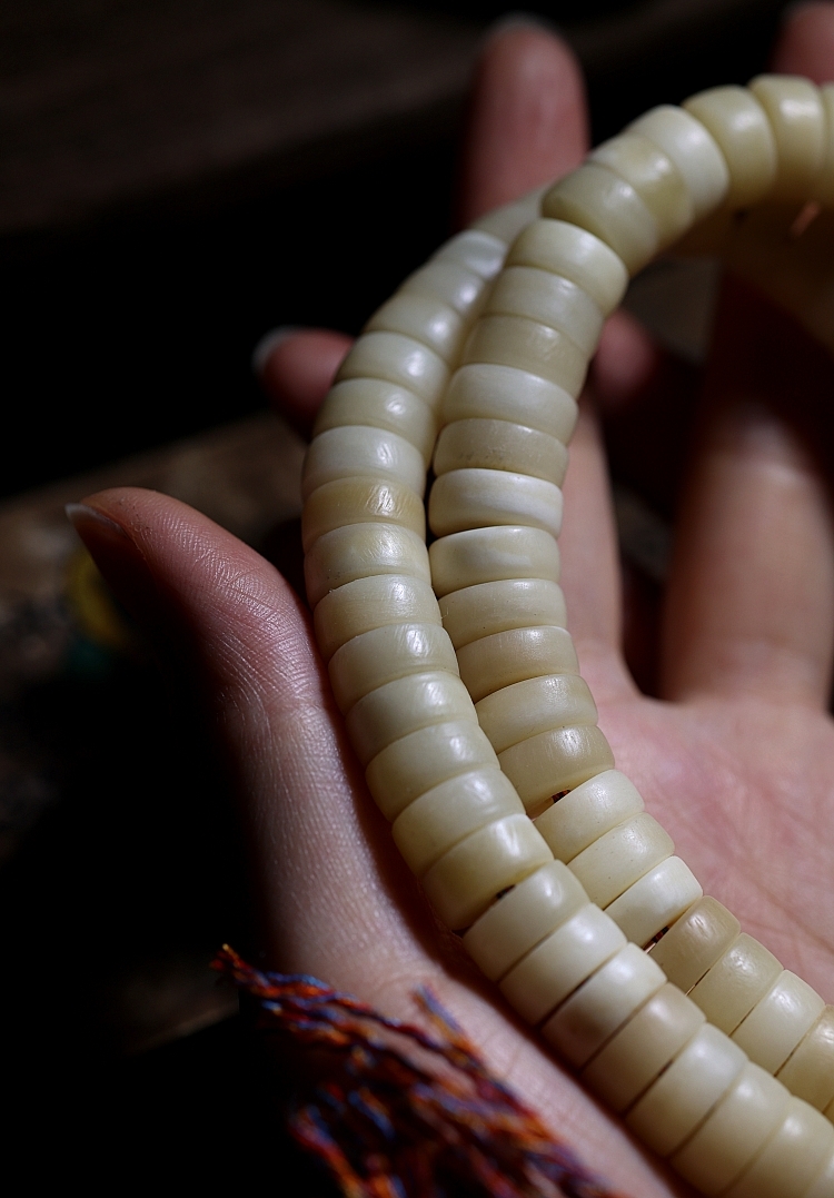 Yak Horn Bone Raw Patina108-bead Mala