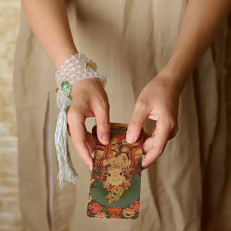 Sacred White Tara Mala – Handcrafted Glass Beads Necklace