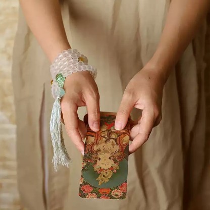 Sacred White Tara Mala – Handcrafted Glass Beads Necklace