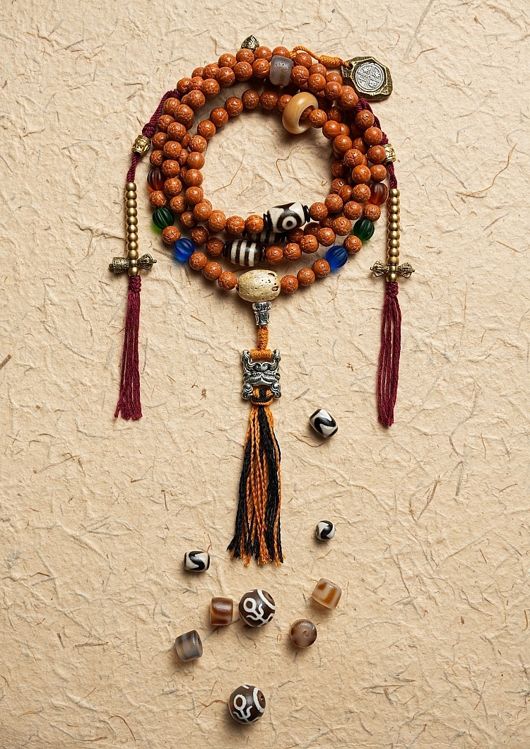 No-Tooth Vajra Bodhi Lotus Born Mala Beads Tibetan Handcrafted Necklace & Bracelet