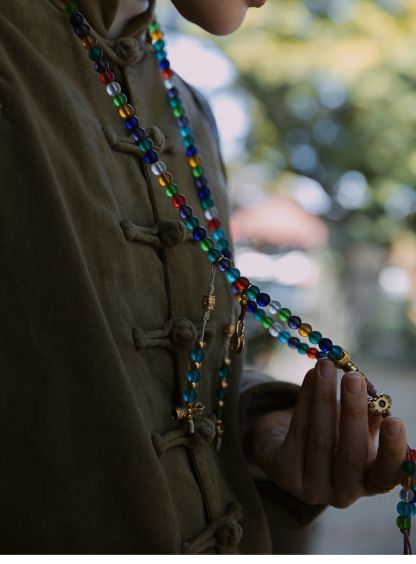 Handcrafted Tibetan-Style Traditional Liu Li 108 Bead Mala
