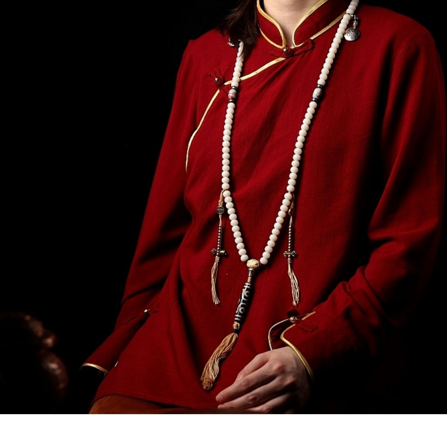 Tibetan White Bodhi Root 108 Mala - Bodhi Necklace & Bracelet