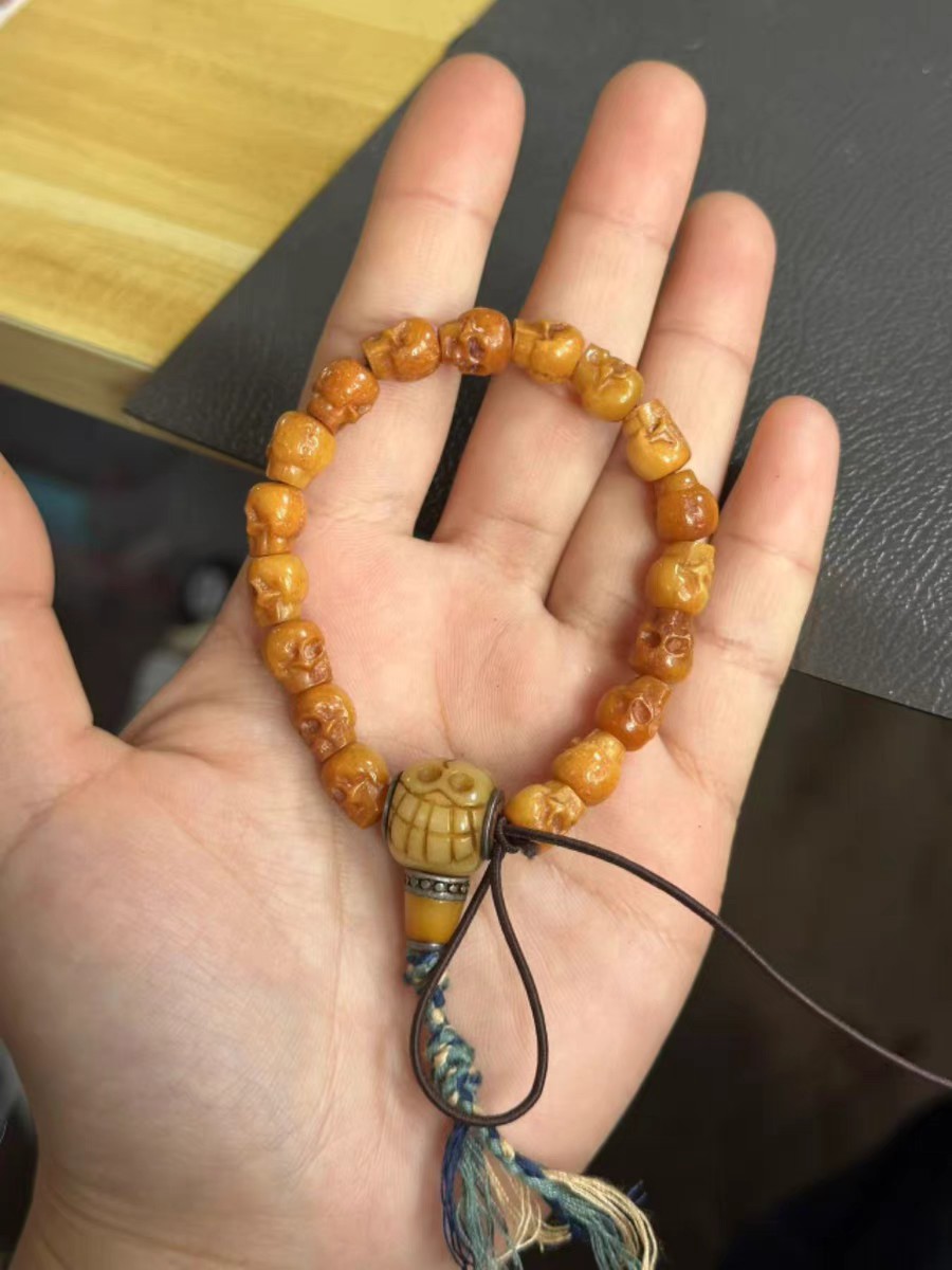 Charnel Ground Guardian Hand-Carved Yak Bone Bracelet