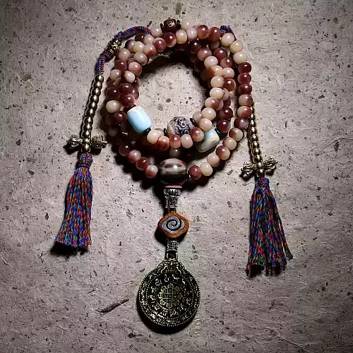 Natural Desert Camel Bone 108 Mala With Blood