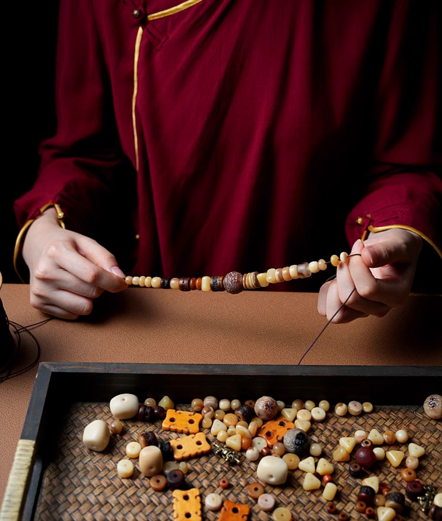 Tibetan 108 Yak & Camel Bone Mala Necklace