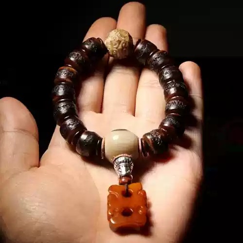 Gakala Skull Guardian Bracelet with Horn, Turquoise & Vajrayana Symbolism