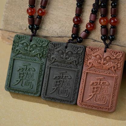 Tibetan Incense Pendant Necklace – Five-Facing Wealth Amulet Hand-Carved