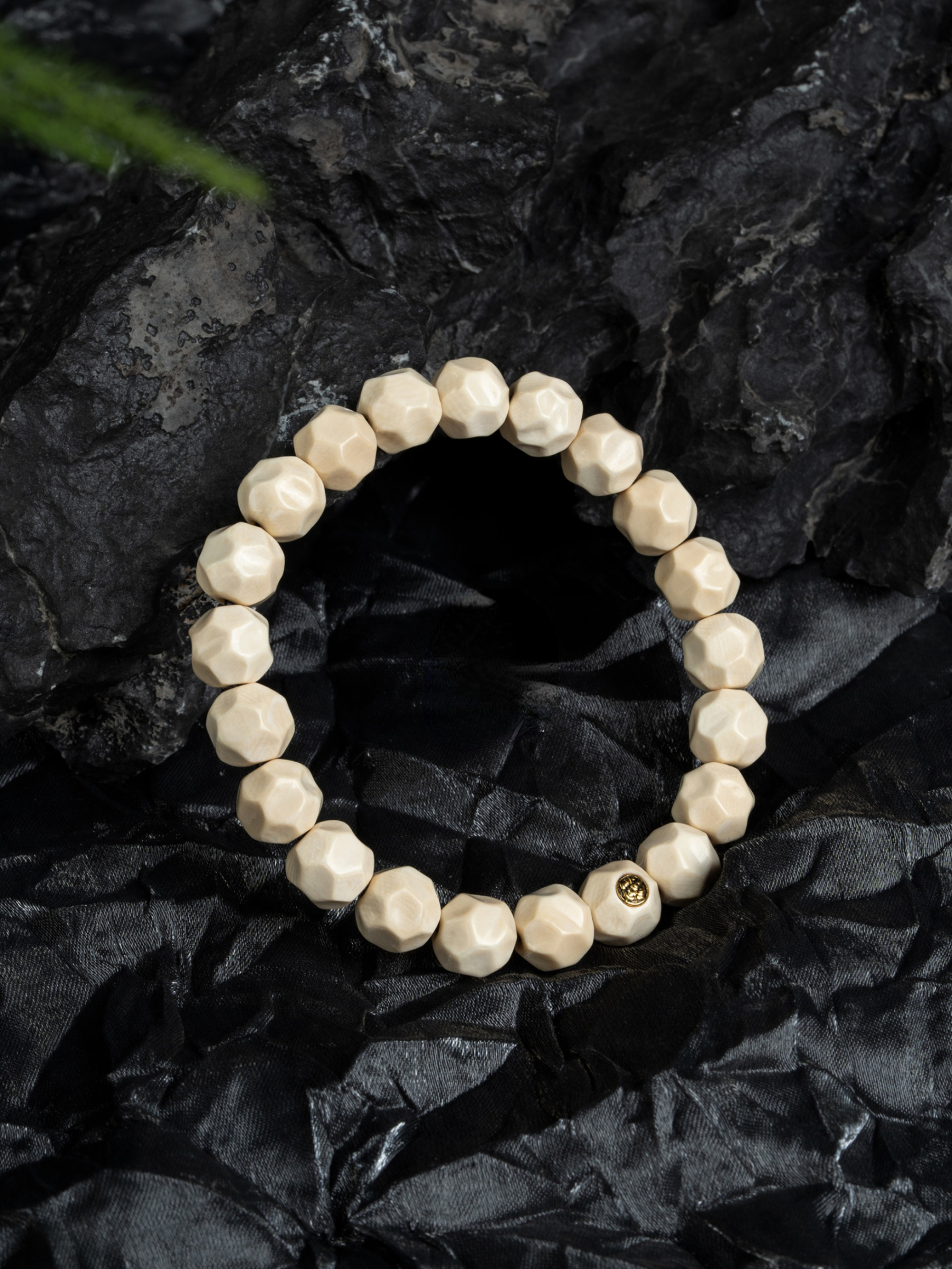 Timeless Purity Mammoth Ivory Bracelet – “Formless Presence” Edition (with 24K Gold Seal)