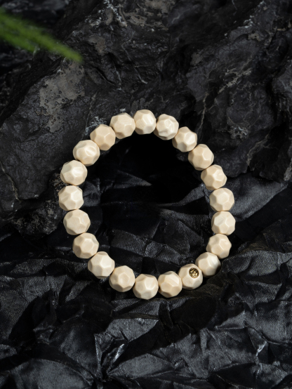 Timeless Purity Mammoth Ivory Bracelet – “Formless Presence” Edition (with 24K Gold Seal)