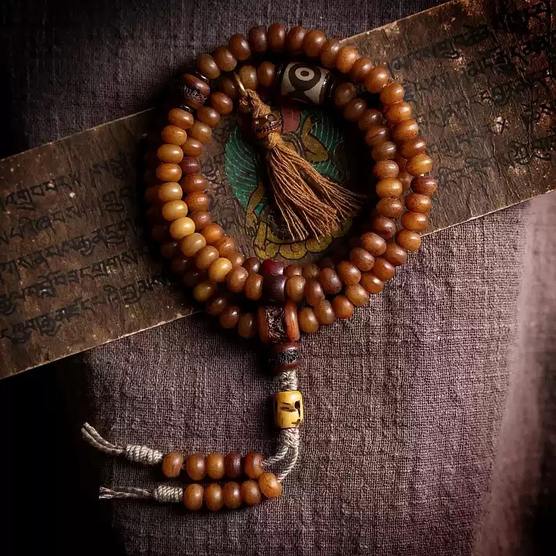Sacred Aged High-Density Yak Bone 108-Bead Mala