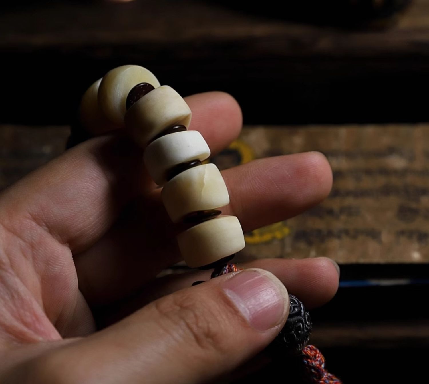 Yak Horn Bone Raw Patina108-bead Mala