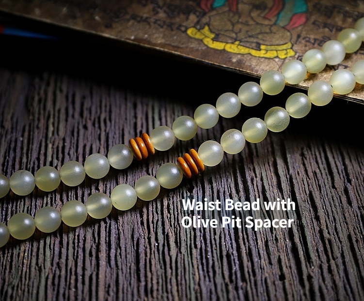 Tibetan Simplicity: Natural Highland Goat Horn Mala with Certified Beeswax Accents