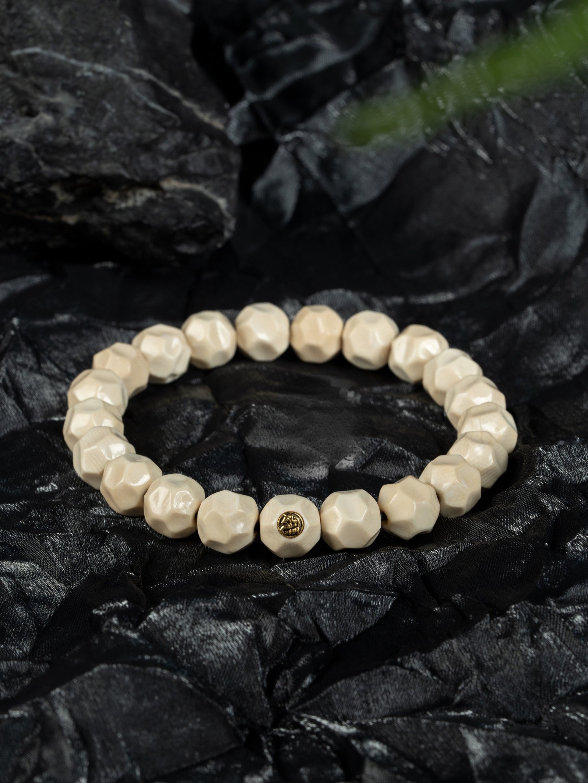 Timeless Purity Mammoth Ivory Bracelet – “Formless Presence” Edition (with 24K Gold Seal)
