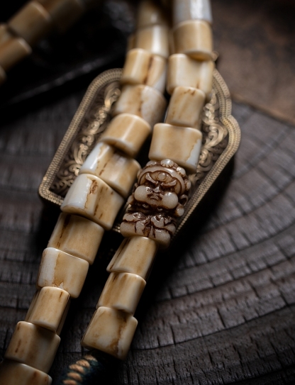 Antler Tip Yak Bone Camel Bone & Agate Mala Bracelet