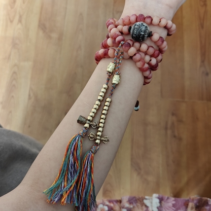 Natural Desert Camel Bone 108 Mala With Blood