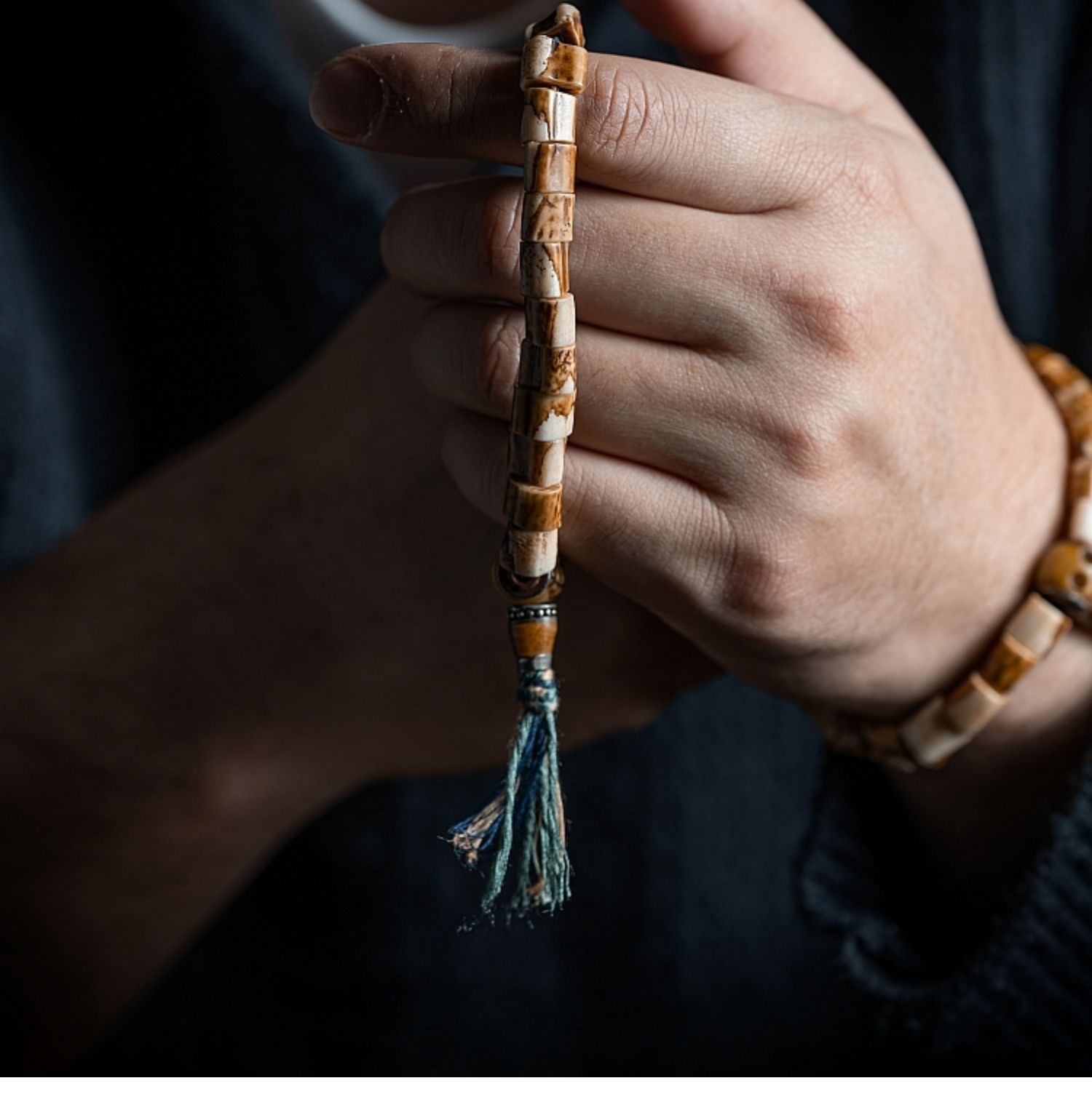 Primal Essence – Tibetan Stag Antler & Aged Yak Bone Bracelet
