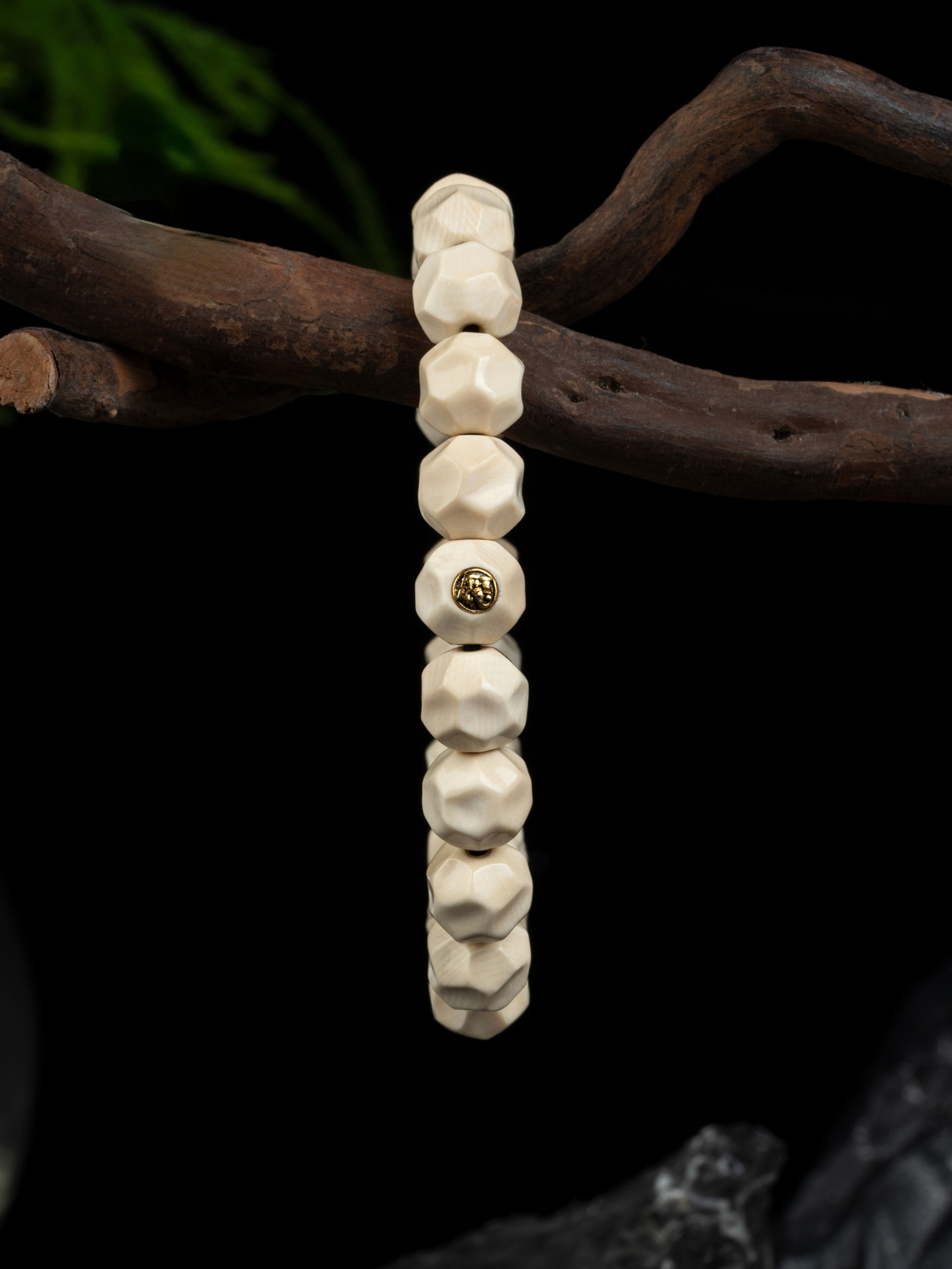 Timeless Purity Mammoth Ivory Bracelet – “Formless Presence” Edition (with 24K Gold Seal)